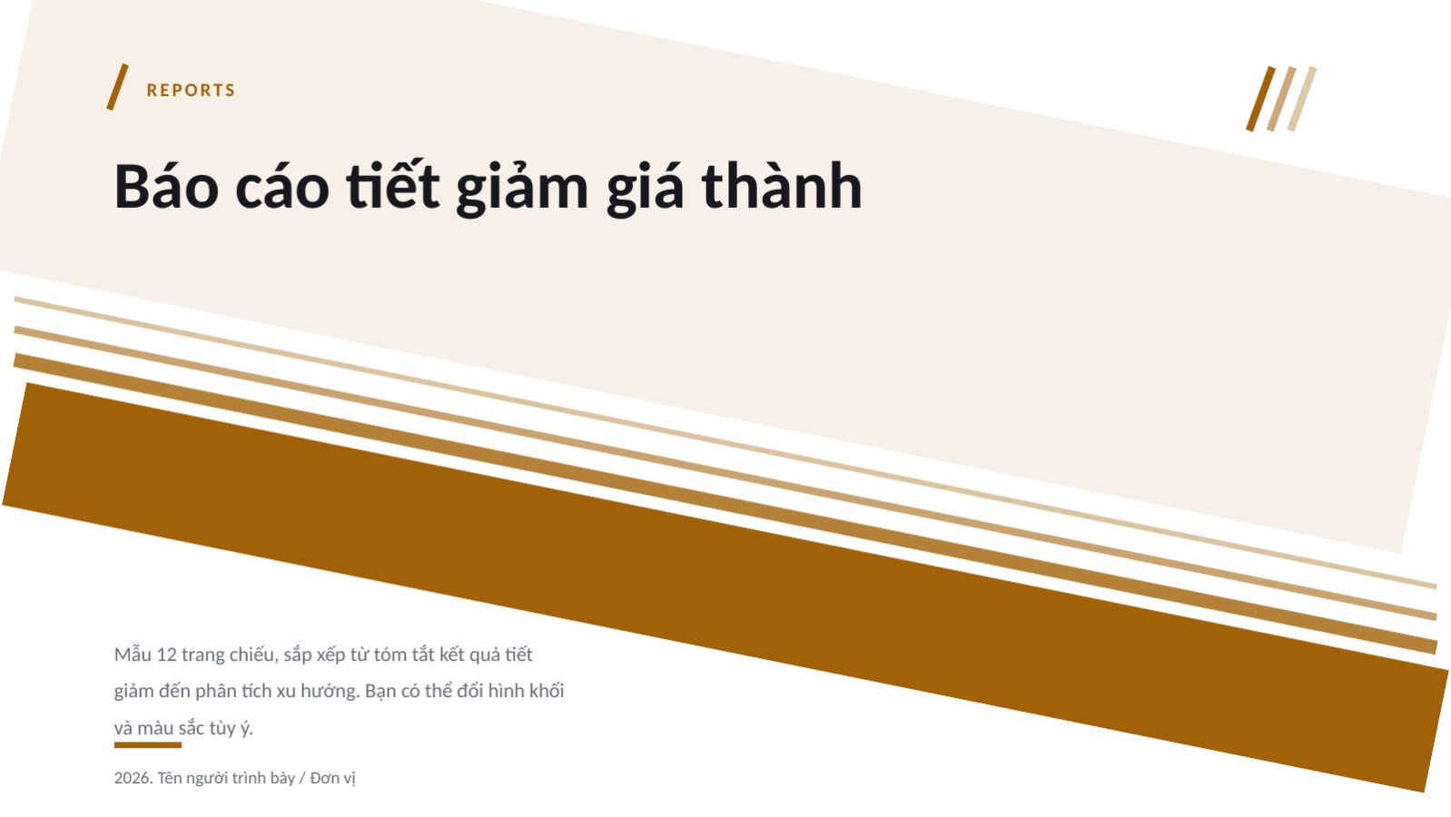 Trang chiếu 1 — Báo cáo tiết giảm giá thành