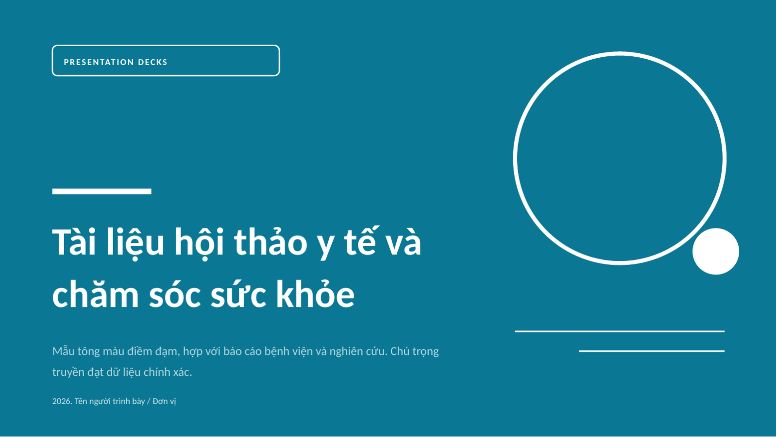 Trang chiếu 1 — Tài liệu hội thảo y tế và chăm sóc sức khỏe