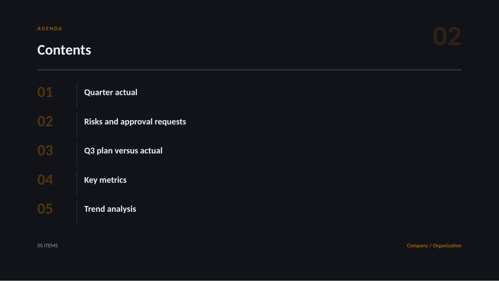 Slide 2 — Board Performance Report Deck