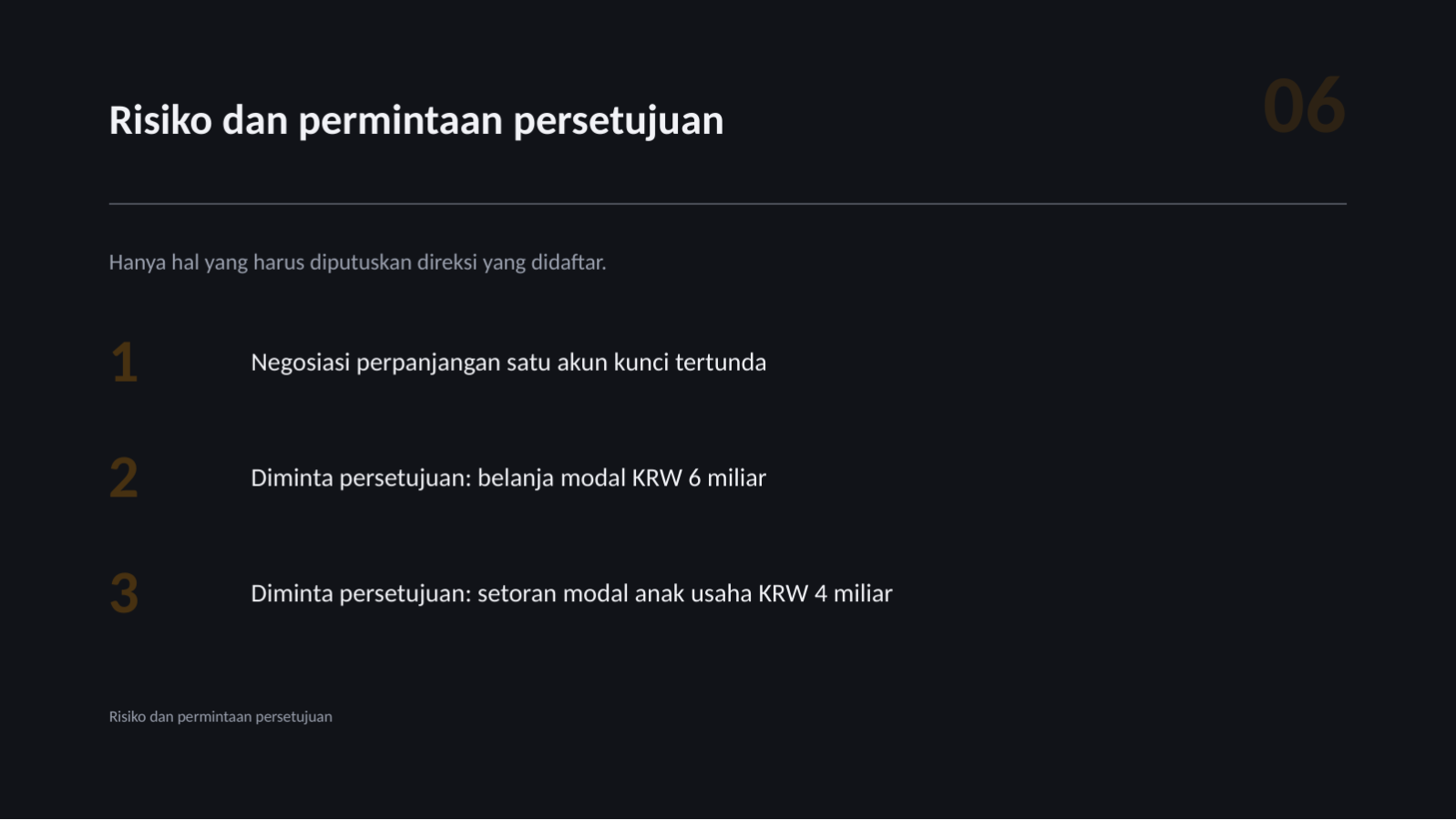 Slide 6 — Materi laporan kinerja direksi