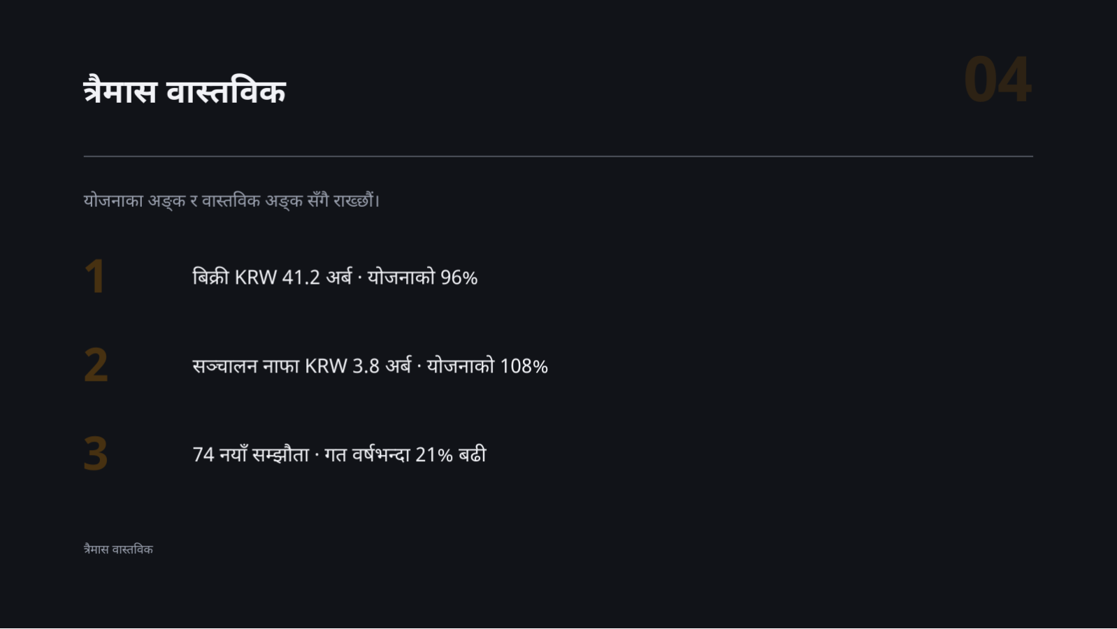 स्लाइड 4 — सञ्चालक समिति प्रदर्शन प्रतिवेदन