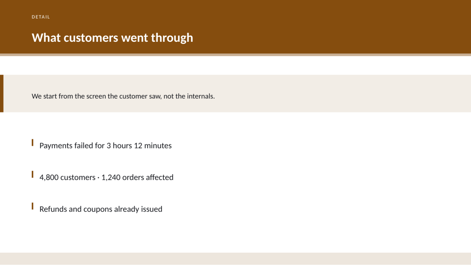 Slide 4 — Incident Postmortem Deck