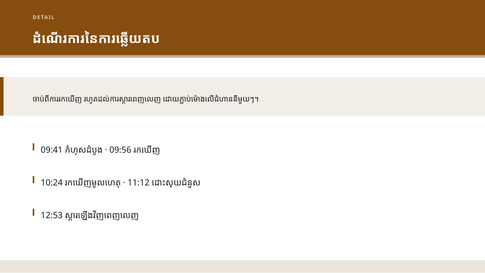 ស្លាយ 8 — បទបង្ហាញ ពិនិត្យការរអាក់រអួល