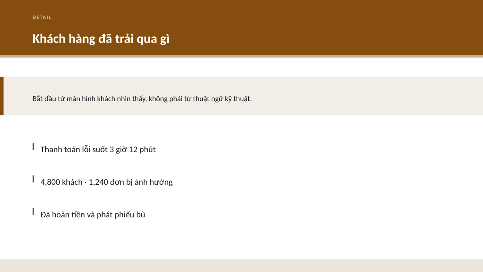Trang chiếu 4 — Trình bày rà soát sự cố