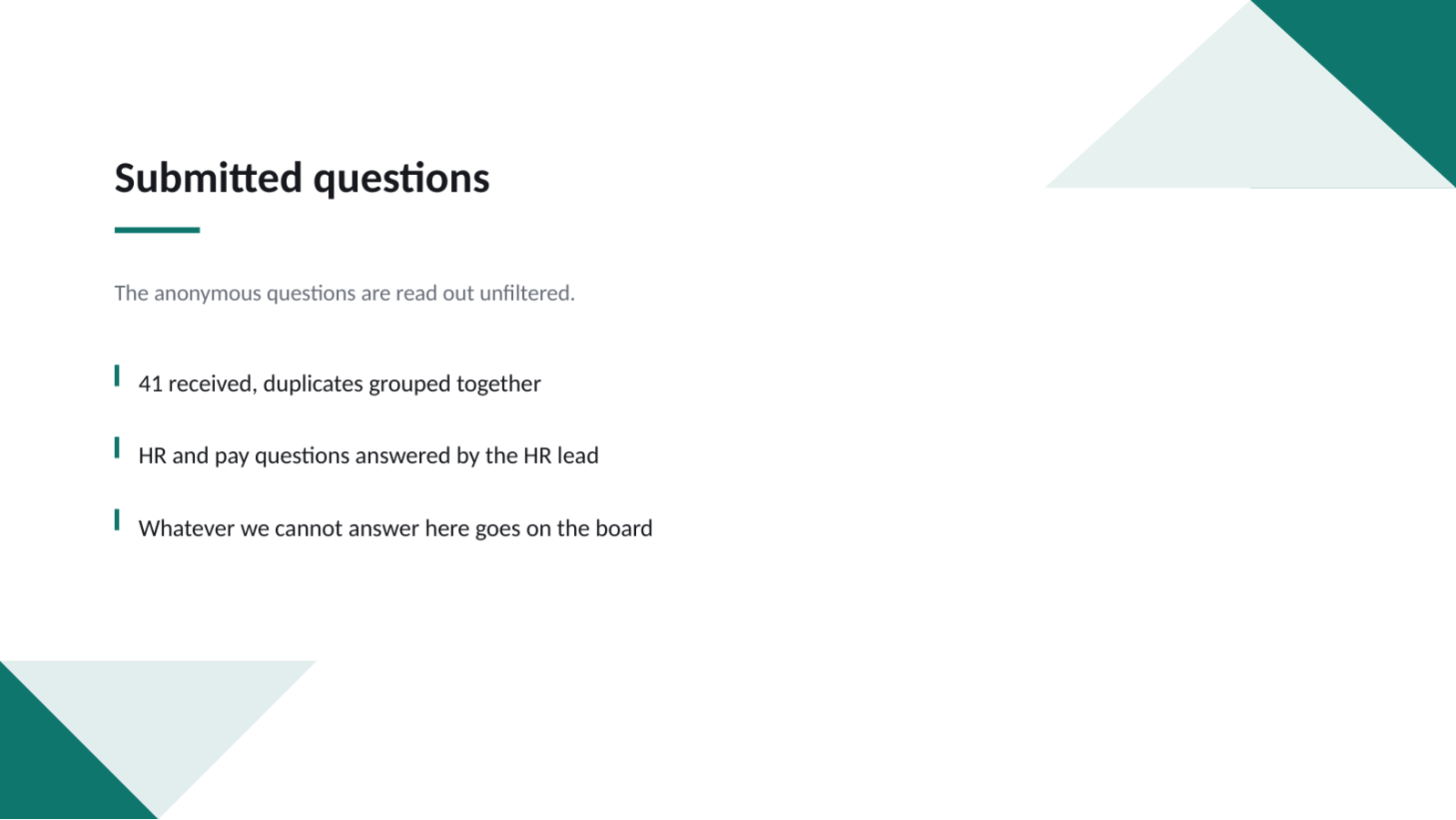 Slide 10 — All-Hands Town Hall Deck