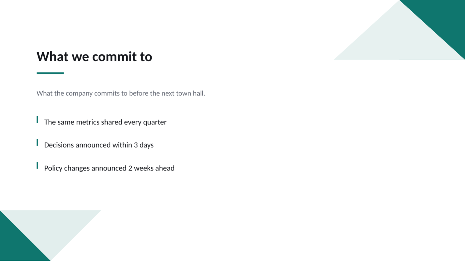 Slide 12 — All-Hands Town Hall Deck