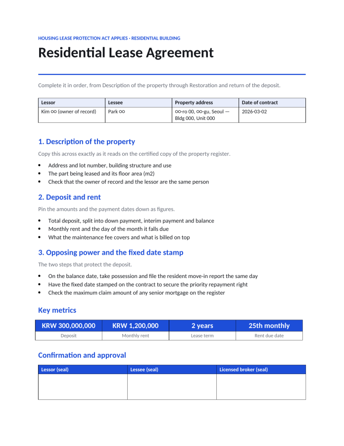 Page 1 — Residential Lease Agreement