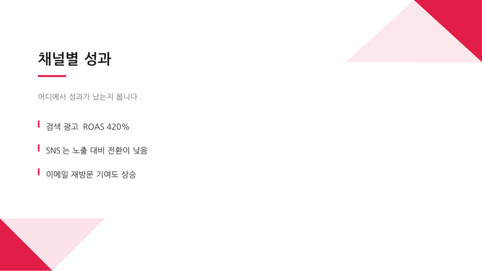 캠페인 결과 보고 슬라이드 8 미리보기