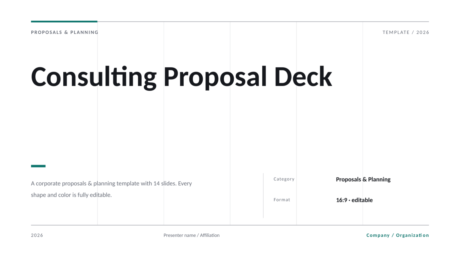 Slide 1 — Consulting Proposal Deck