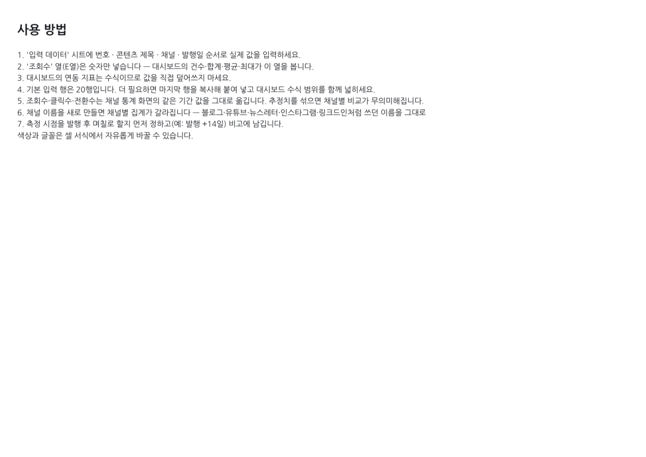 미리보기 3 — 콘텐츠 성과 관리표