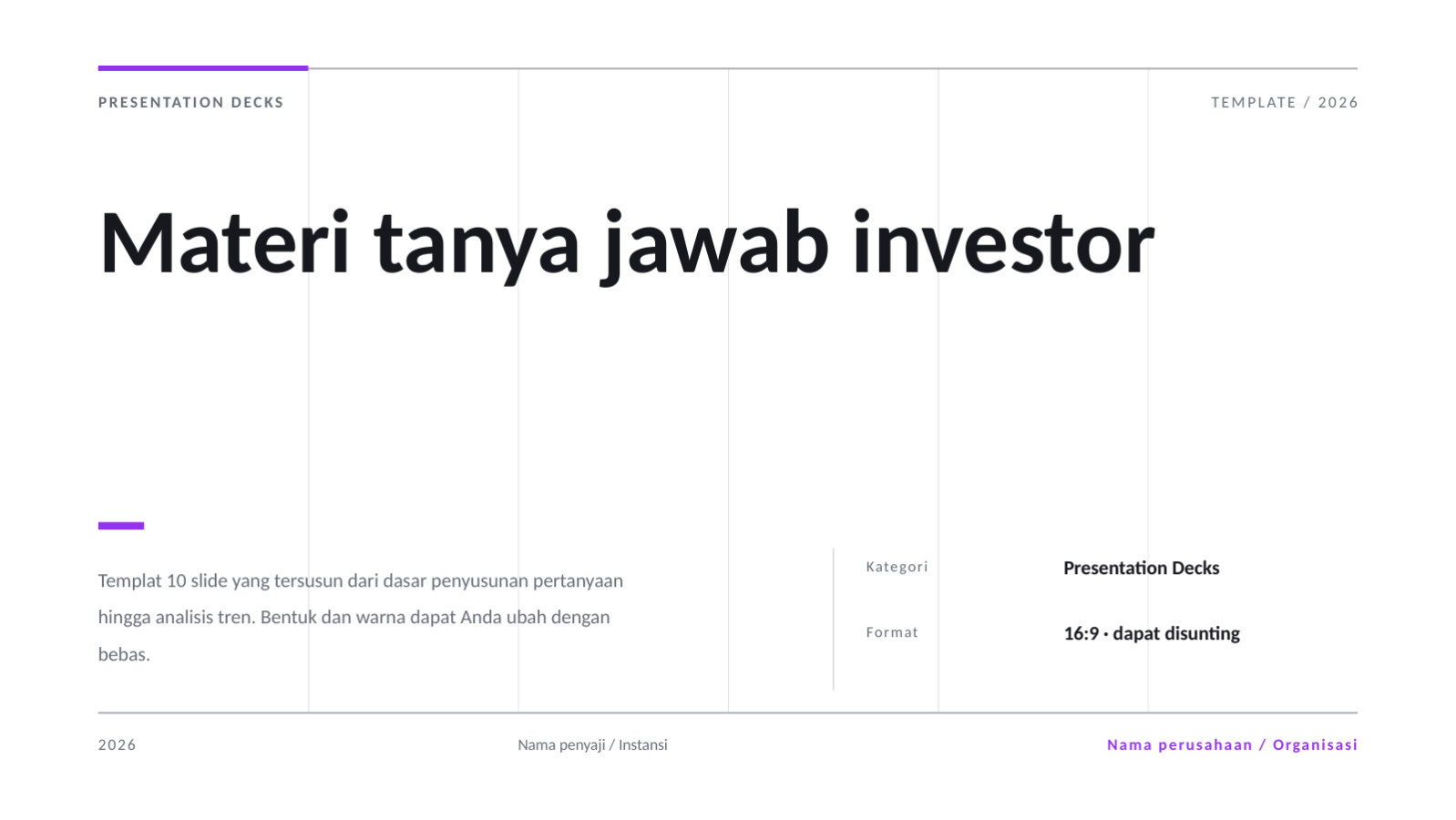 Slide 1 — Materi tanya jawab investor