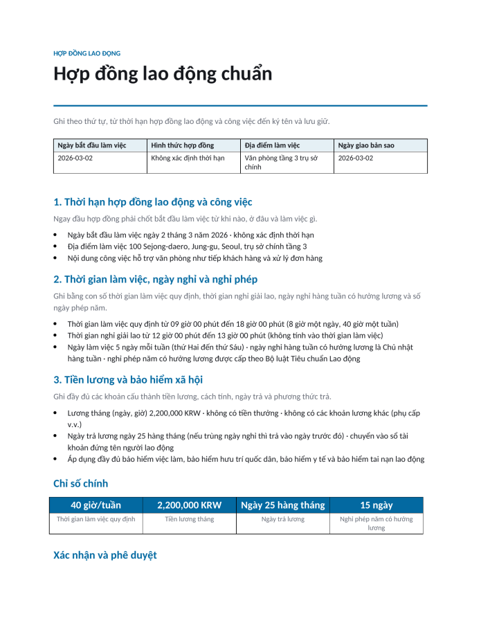 Trang 1 — Hợp đồng lao động chuẩn