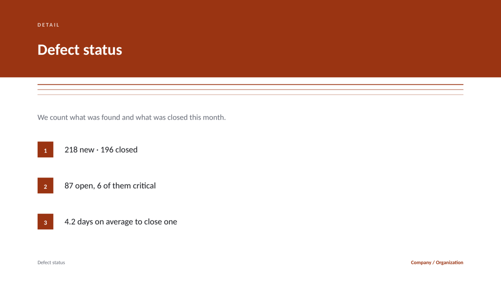 Slide 4 — QA Quality Report Deck