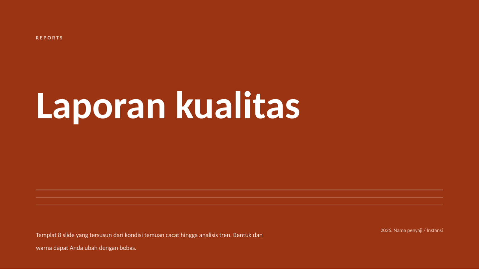 Slide 1 — Laporan kualitas
