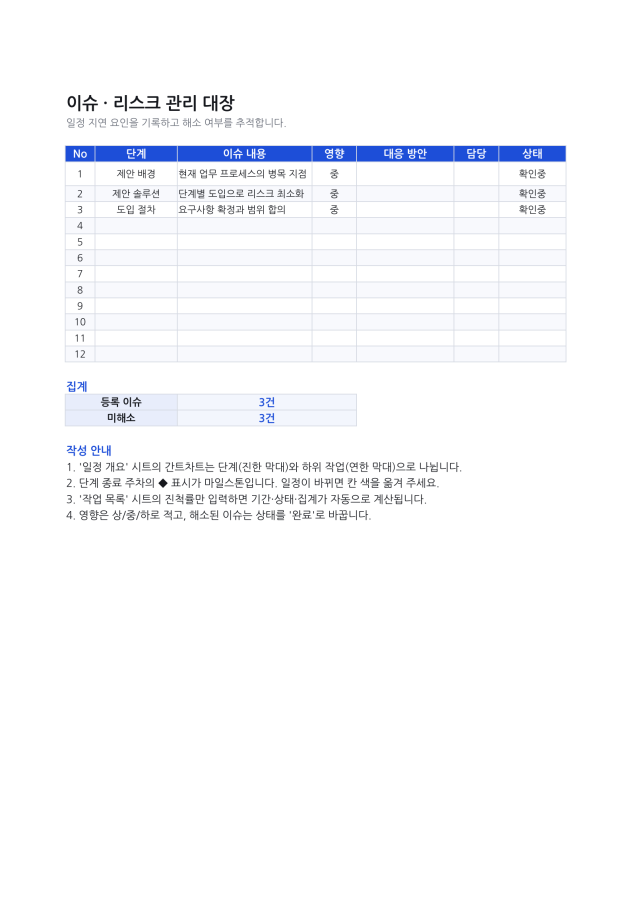 시트 3 — 프로젝트 간트차트