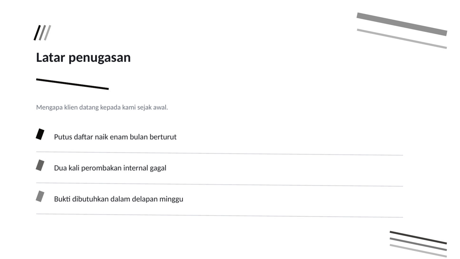 Slide 4 — Studi kasus proyek