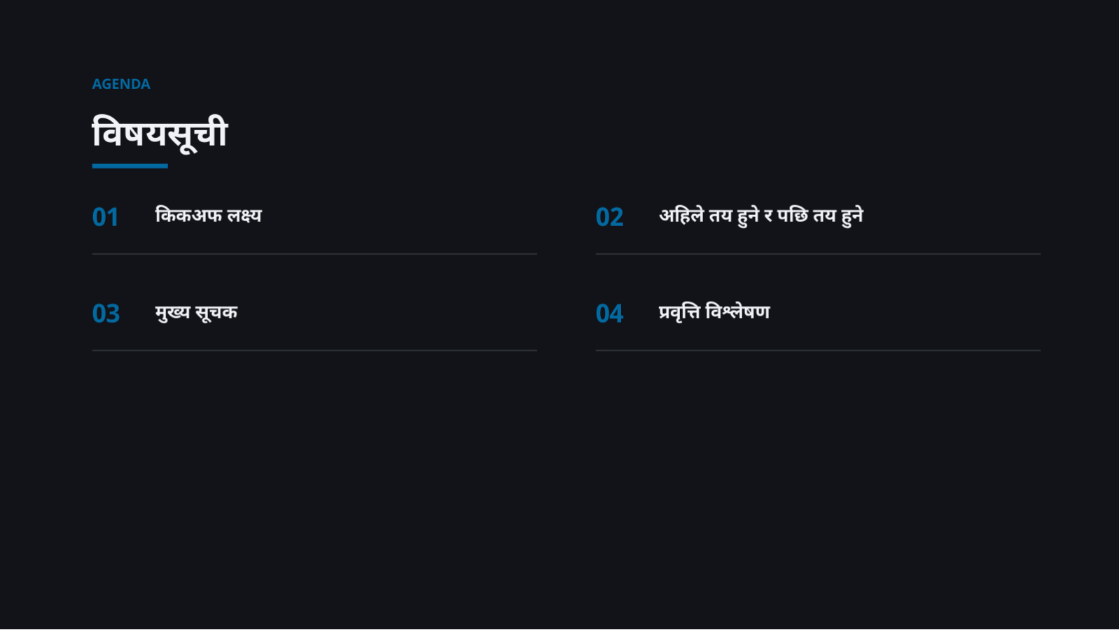 स्लाइड 2 — परियोजना किकअफ सामग्री