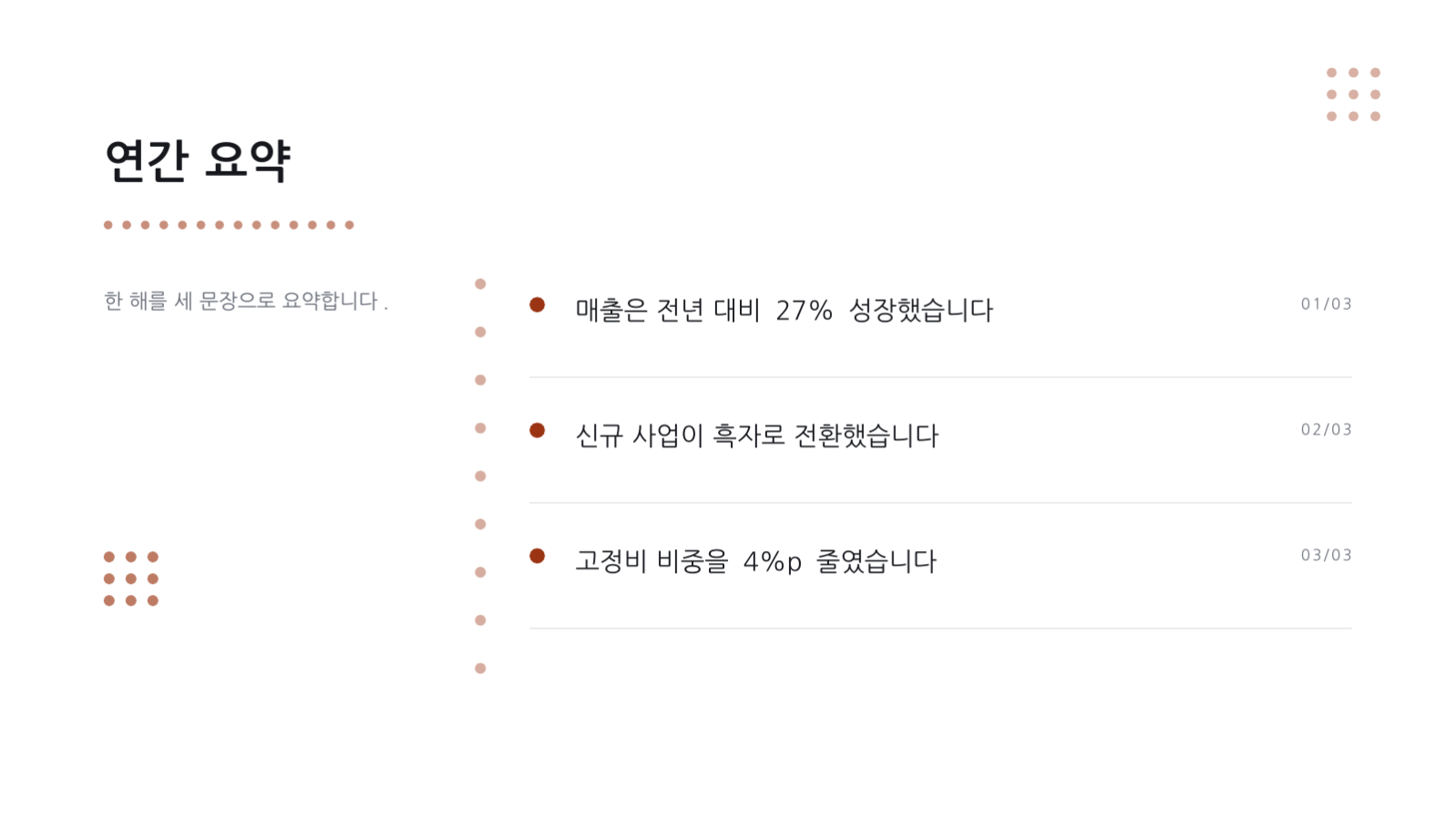 한 해 결산 발표 슬라이드 4 미리보기