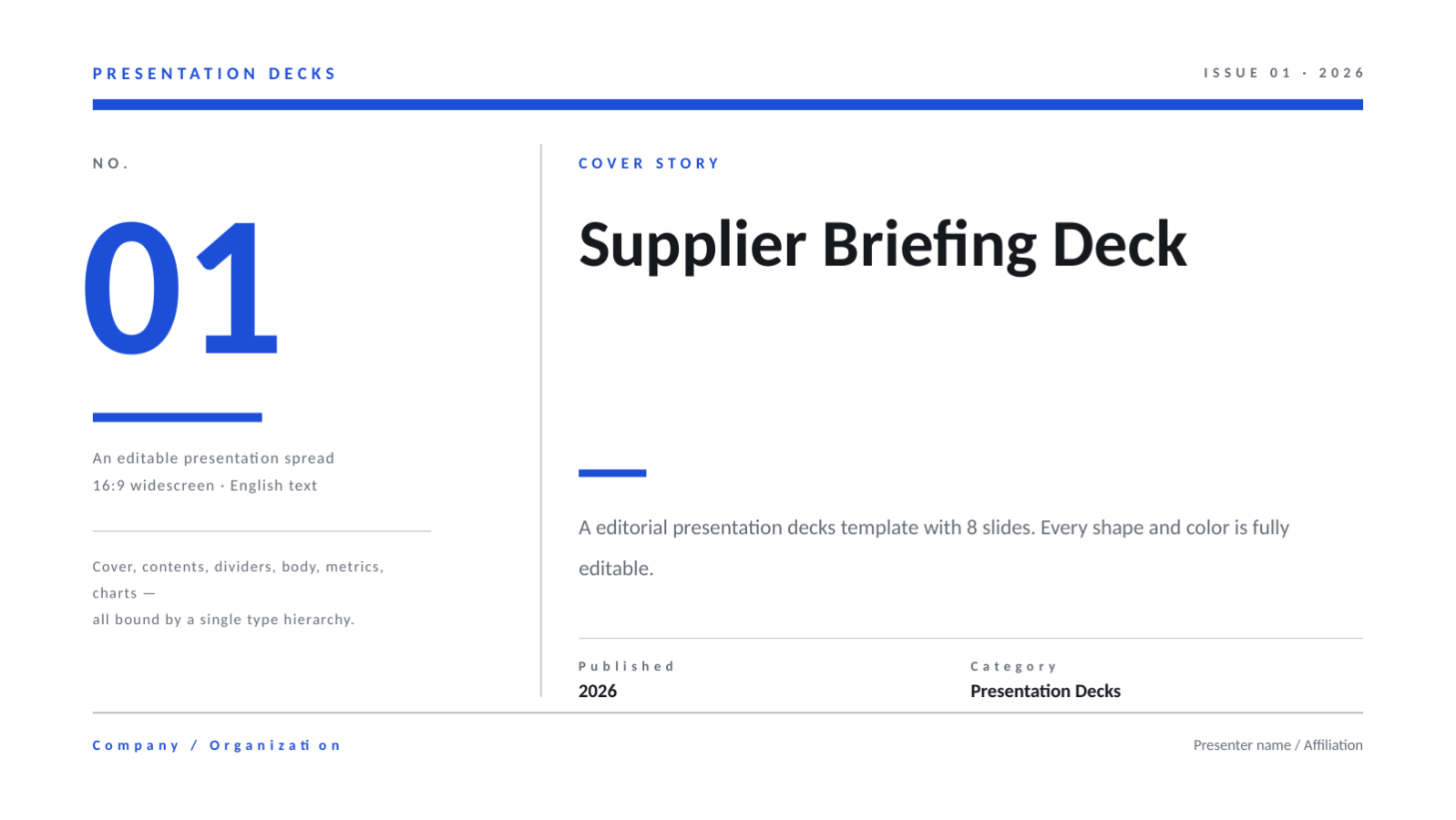 Slide 1 — Supplier Briefing Deck