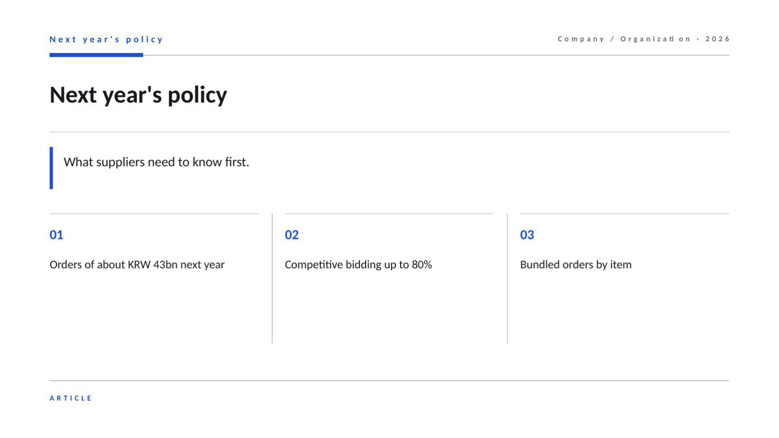 Slide 4 — Supplier Briefing Deck