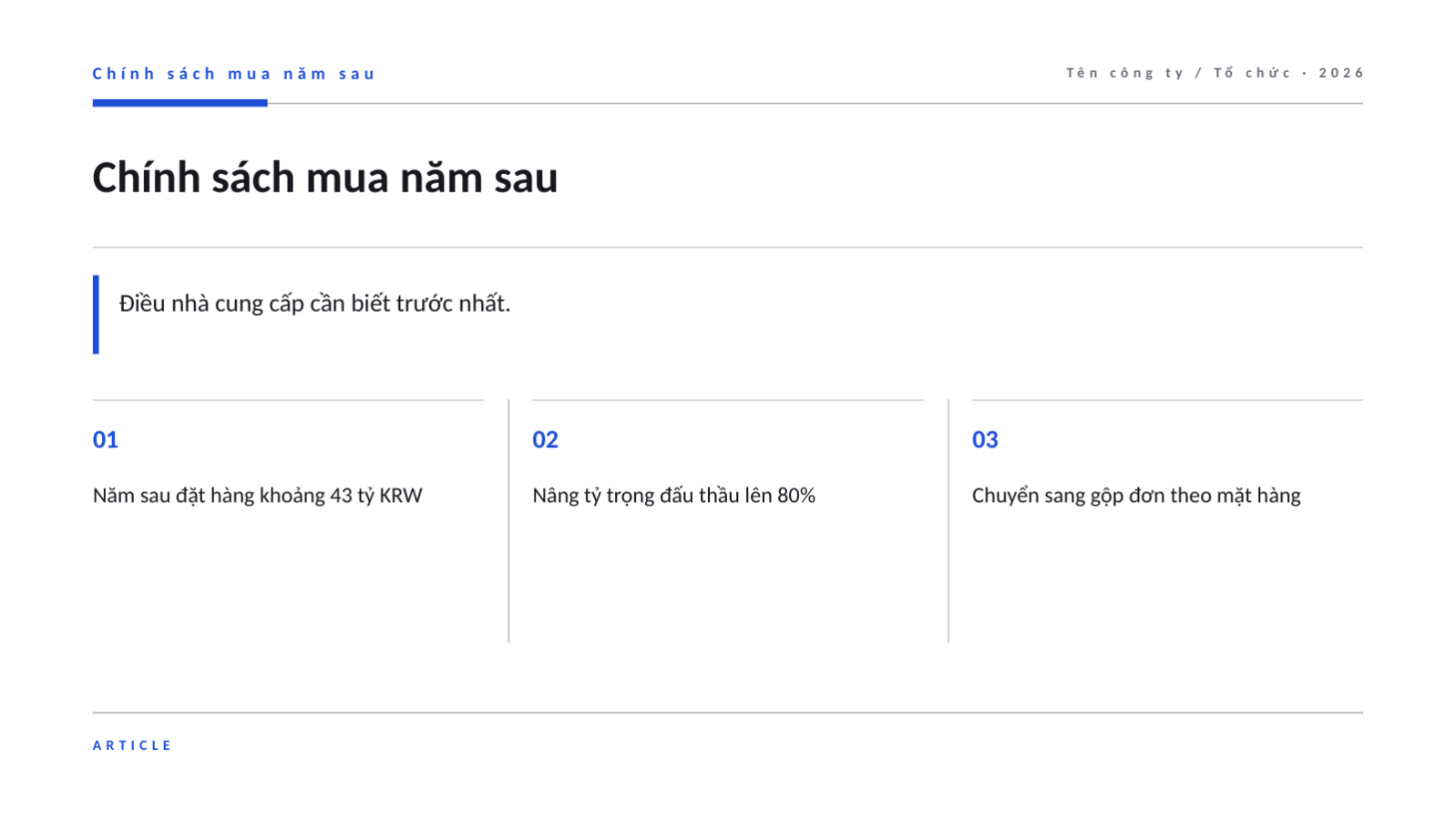 Trang chiếu 4 — Buổi giới thiệu cho nhà cung cấp