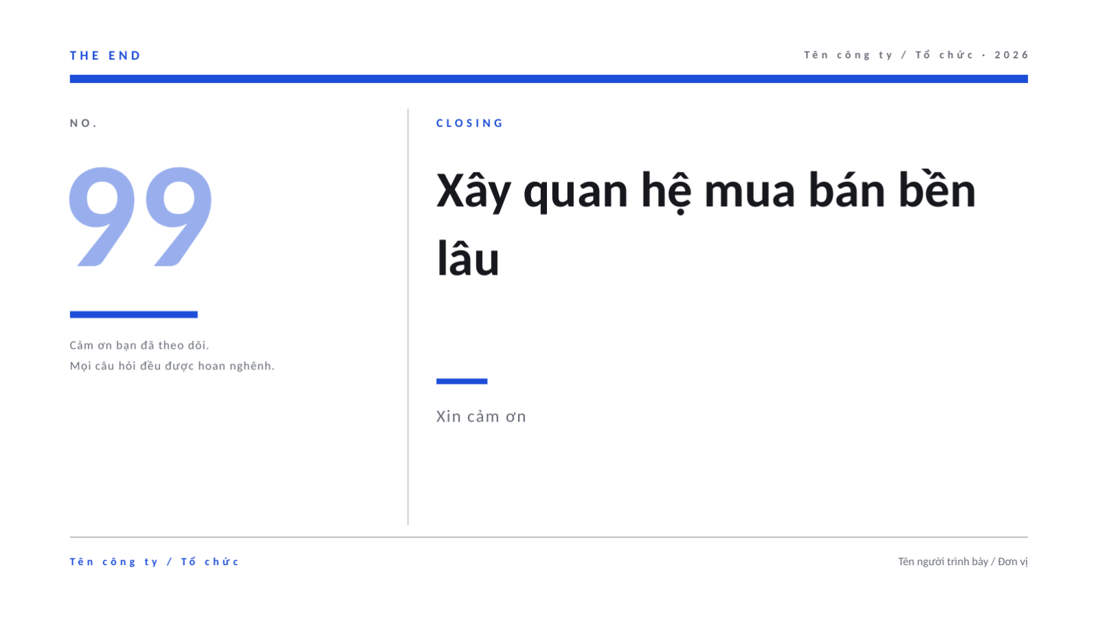 Trang chiếu 8 — Buổi giới thiệu cho nhà cung cấp