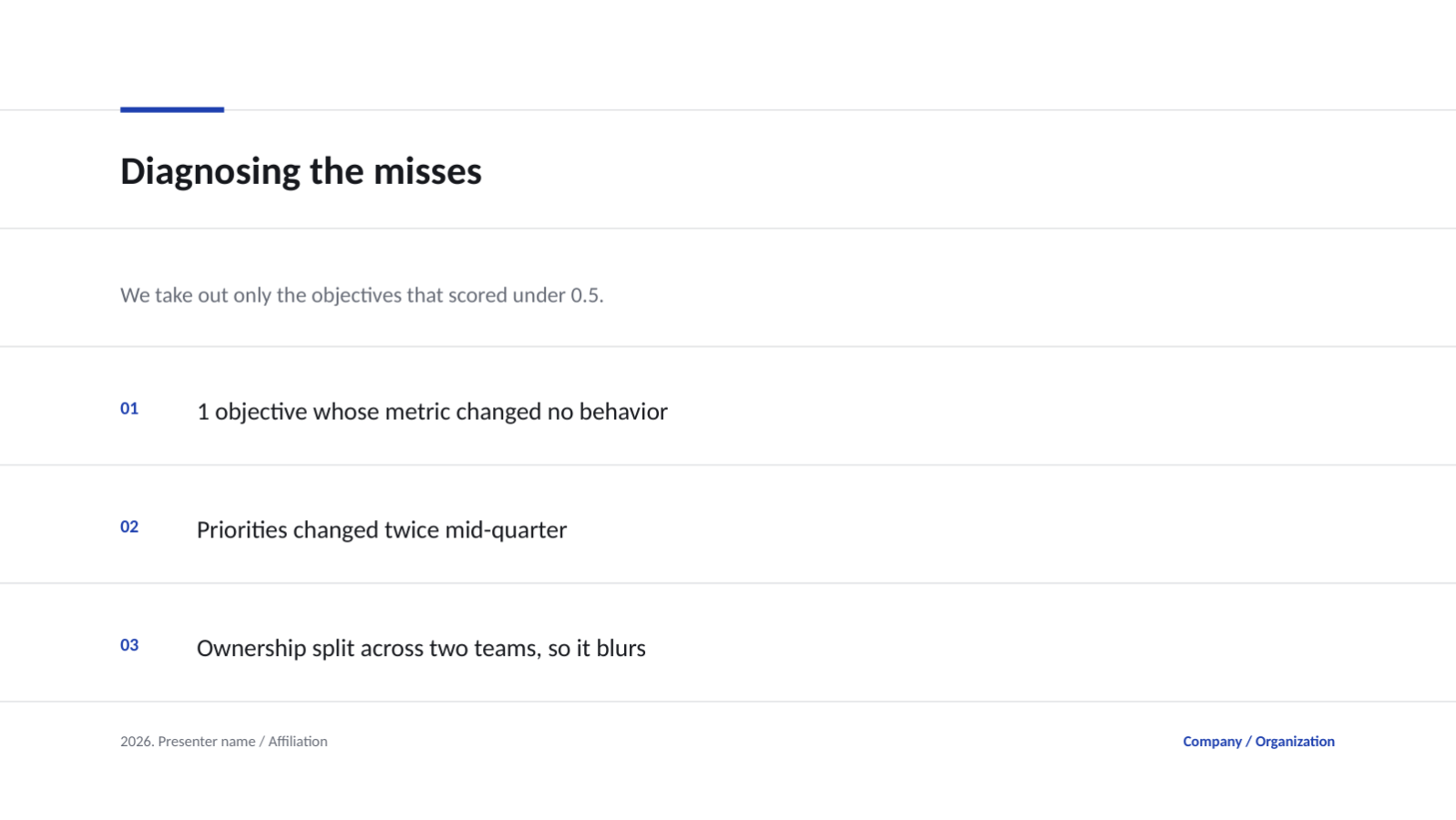 Slide 6 — OKR Review Deck