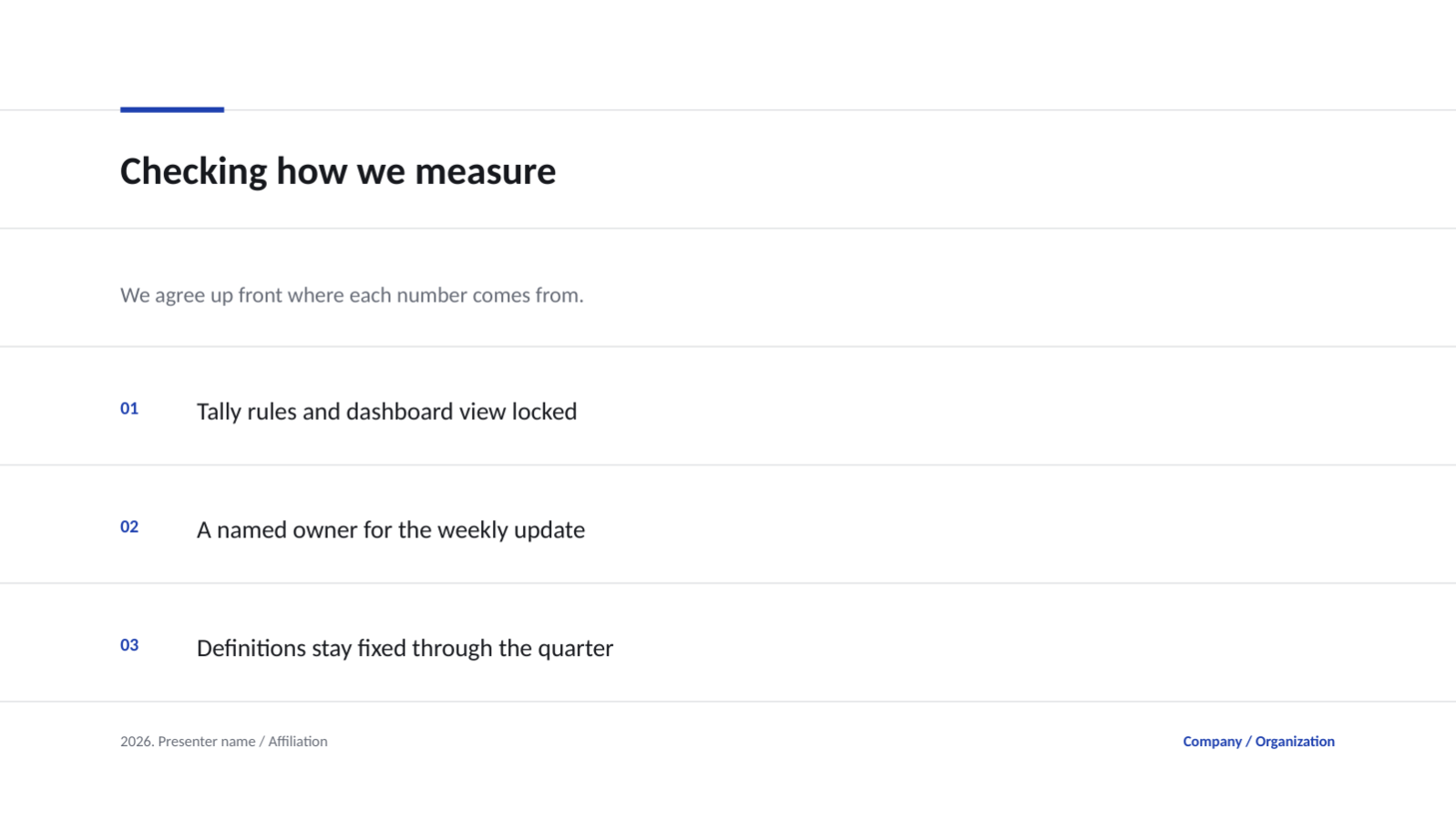 Slide 10 — OKR Review Deck