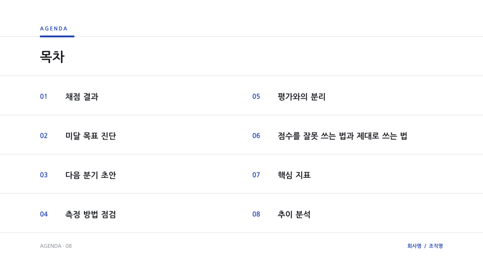 슬라이드 2 — OKR 리뷰 발표