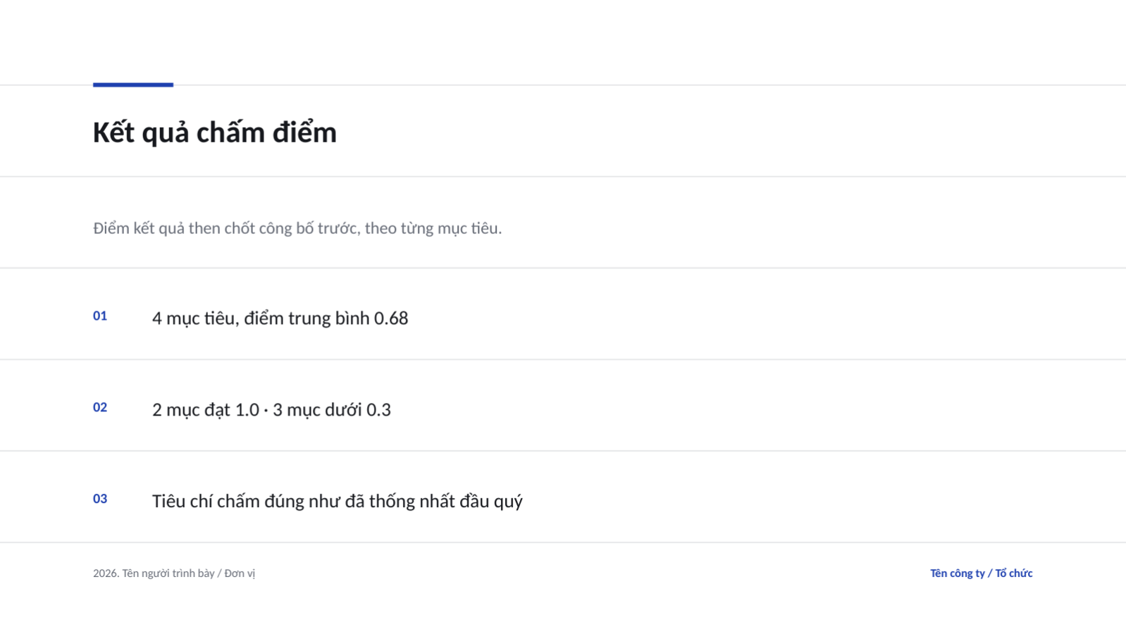 Trang chiếu 4 — Bài trình bày đánh giá OKR