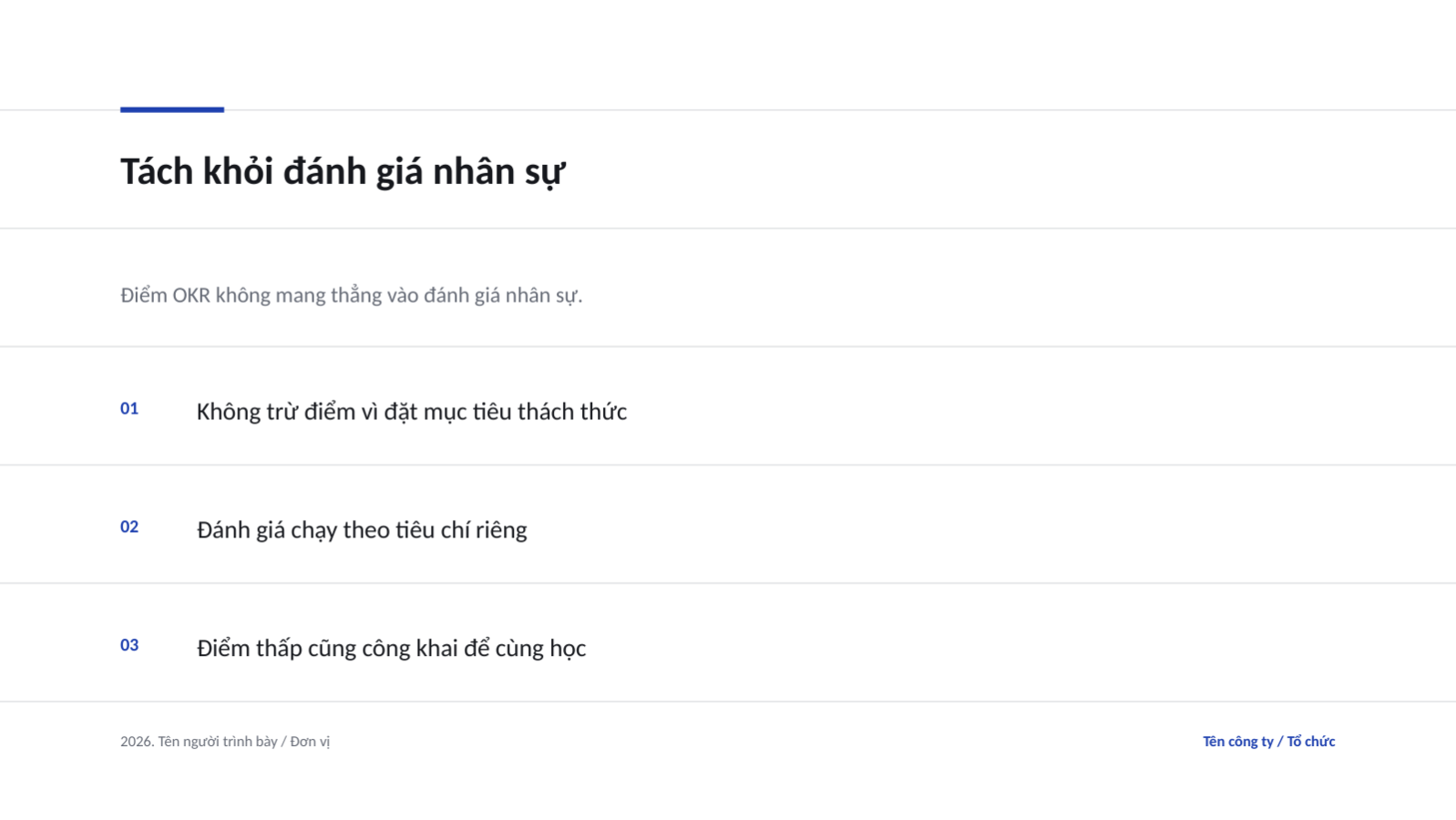 Trang chiếu 12 — Bài trình bày đánh giá OKR